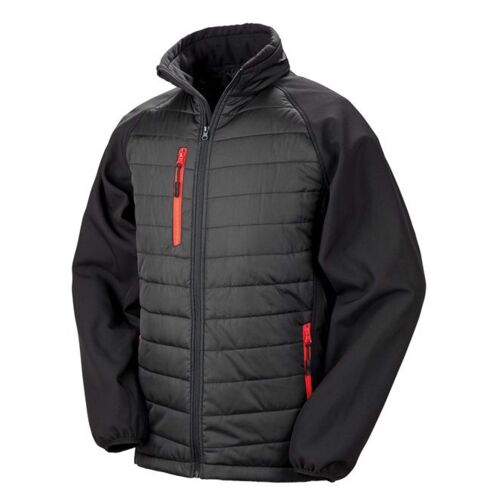 Black compass padded softshell jacket Thumbnail