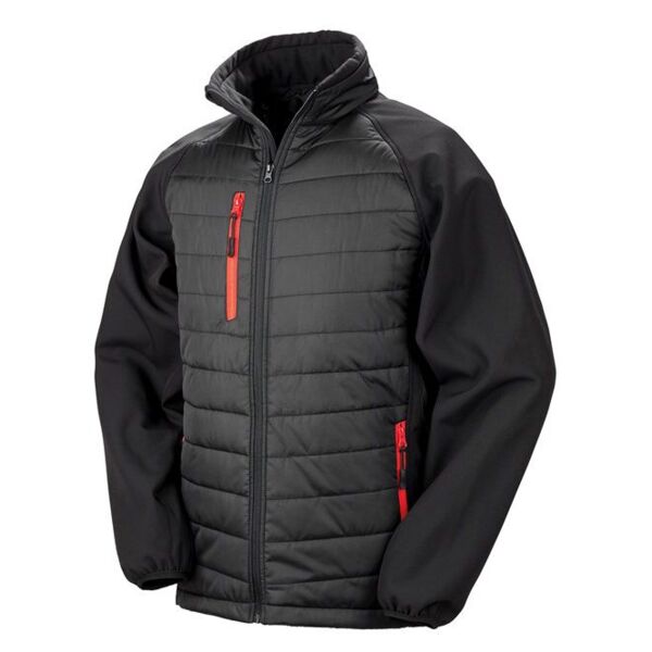 Black compass padded softshell jacket Thumbnail