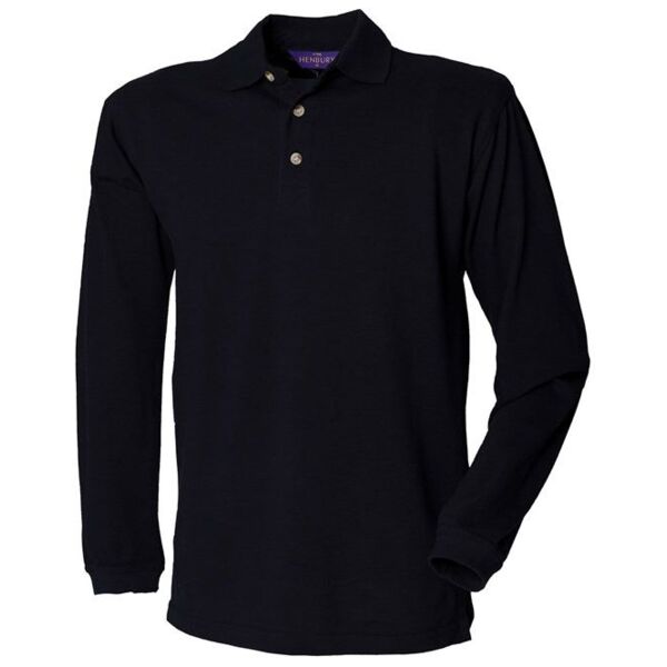 Long sleeve cotton polo shirt Thumbnail