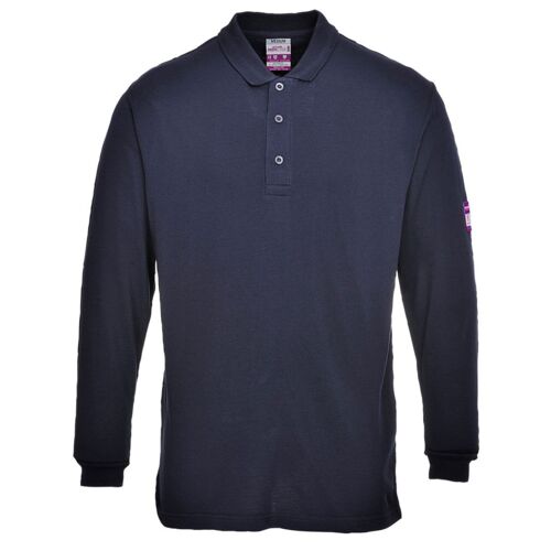 Flame Resistant Anti-Static Long Sleeve Polo Shirt Thumbnail