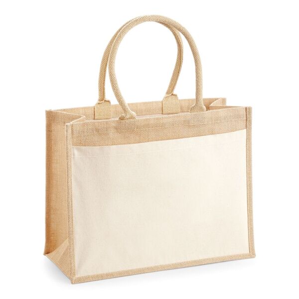 Cotton pocket jute shopper Thumbnail