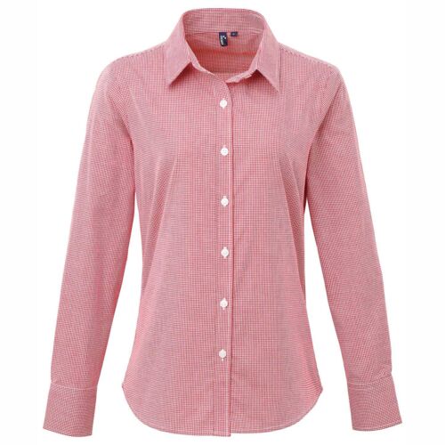 Women's Microcheck (Gingham) long sleeve cotton shirt Thumbnail